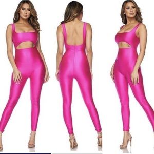 pink work jumpsuit